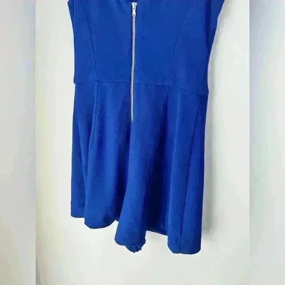 Zara Trafaluc Womens Royal Blue Preppy Prep Skort Romper Girlie Summer Small - Picture 9 of 12